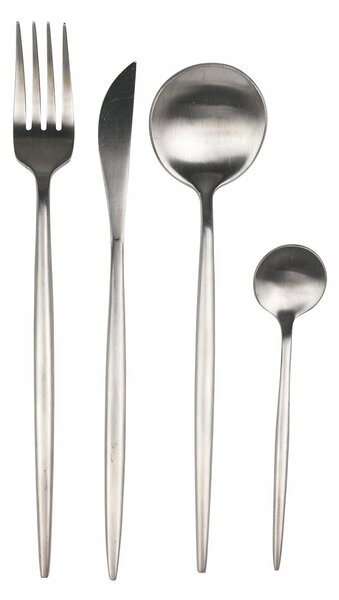 Servizio Set di Posate 24 Pezzi in Acciaio Silver Opaco VdE Tivoli 1996 Preciosa