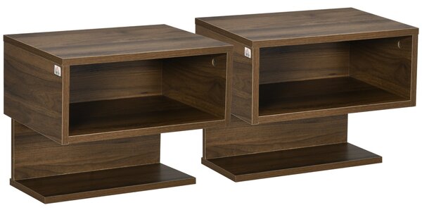 Set 2 Comodini Sospesi 40x29,5x33,5 cm in MDF Marroni