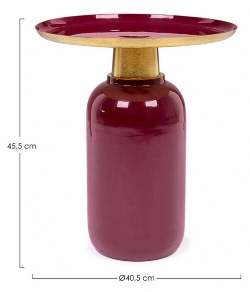 Tavolino Nalima Burgundy D40.5 Rotondo in Metallo