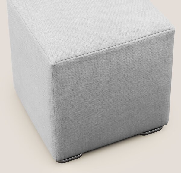 Cube pouf in tessuto morbido impermeabile T02 grigio chiaro