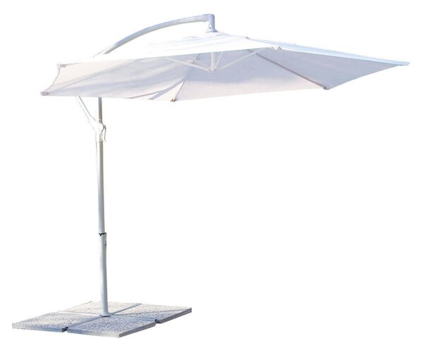 Ombrellone da Giardino Eris Decentrato Ø3 m in Acciaio Bianco