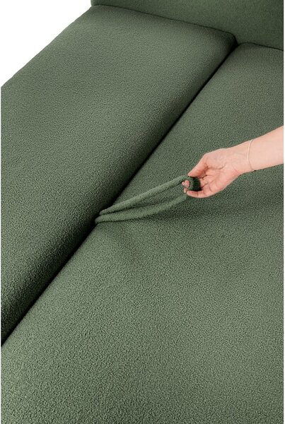Divano verde allungabile con rivestimento in bouclé 247 cm Quinoa – Bonami Selection