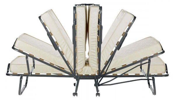 Letto Singolo Brandina Pieghevole 80x190x34 cm con Materasso H10 cm