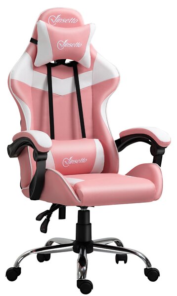 Sedia da Gaming Ergonomica 63x67x119-127 cm in Similpelle Rosa