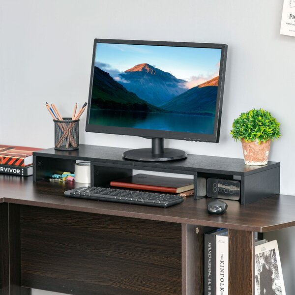 Supporto Monitor 80-117x23,5x10 cm in MDF Nero