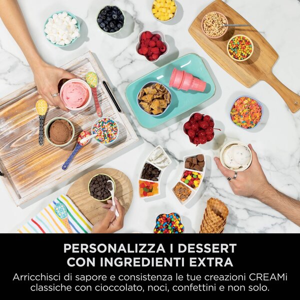 Ninja Macchina per Gelato Gelatiera 13 in 1 Capacit 0.47 Litri Potenza 800 Watt colore Grigio - NC701EU CREAMi Scoop & Swirl