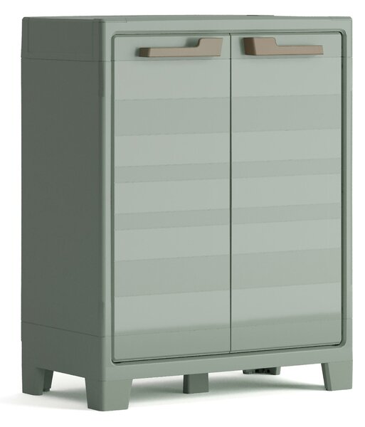 Armadio da Giardino 2 Ripiani 80x44x100 cm Keter Planet Outdoor Basso Grigio e Verde
