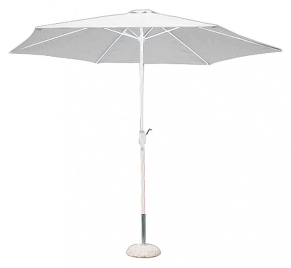 Ombrellone da Giardino Ø3 m Palo Ø48 mm Poly Eco in Acciaio Bianco
