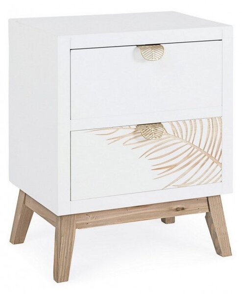 Comodino 2 Cassetti Folium in Legno