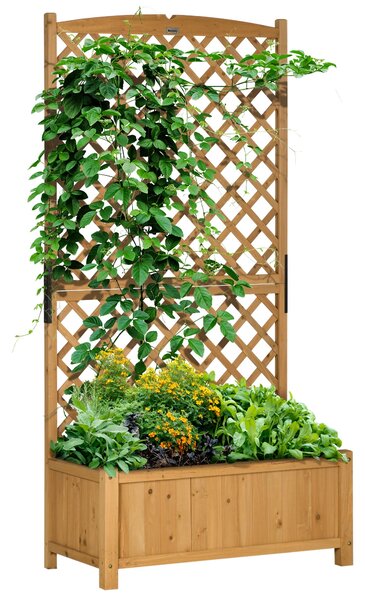 Fioriera da Giardino 90x45x180 cm con Traliccio in Legno d'Abete Giallo