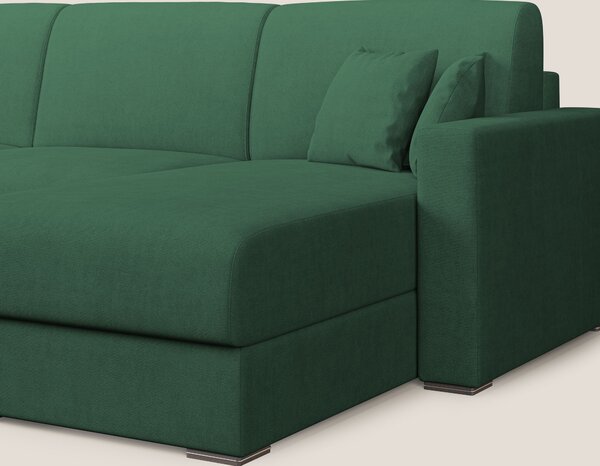 Best Divano letto angolare in tessuto impermeabile T02 verde