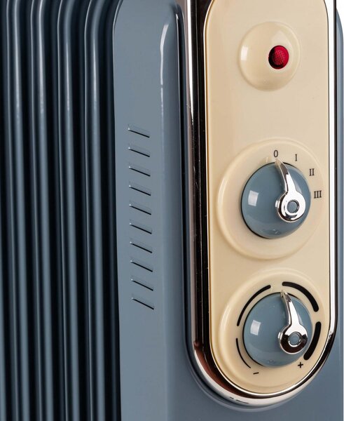 Ariete Radiatore Termosifone Elettrico ad Olio Stufa Portatile 7 Elementi Potenza 1500 Watt colore Blu - 00B825005AREG Linea Vintage