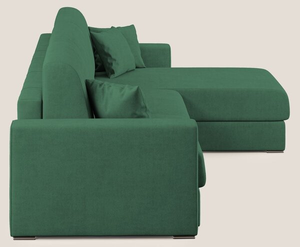Best Divano letto angolare in tessuto impermeabile T02 verde