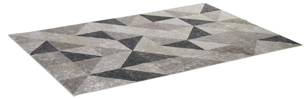 Tappeto Moderno per Interni 200x140 cm in Poliestere Effetto Vellutato Triangoli