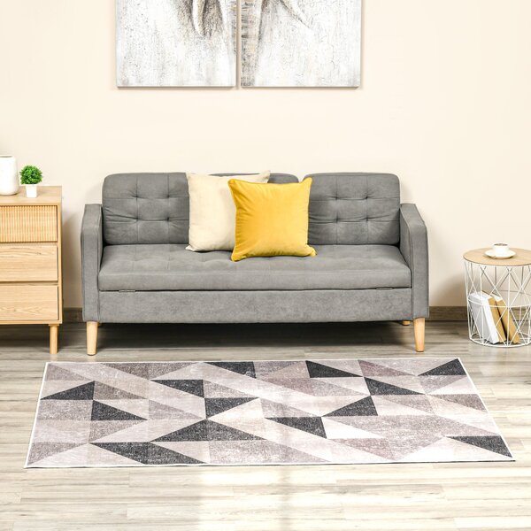 Tappeto Moderno per Interni 200x140 cm in Poliestere Effetto Vellutato Triangoli