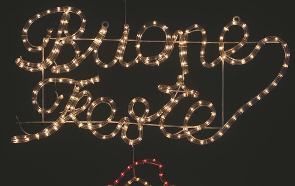 Insegna Luminosa Buone Feste 120 Luci 64x33 cm Soriani