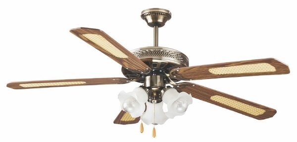 Ventilatore da Soffitto con 5 Pale e 3 Lampade Ø130cm 3 Velocità  Kooper Windy
