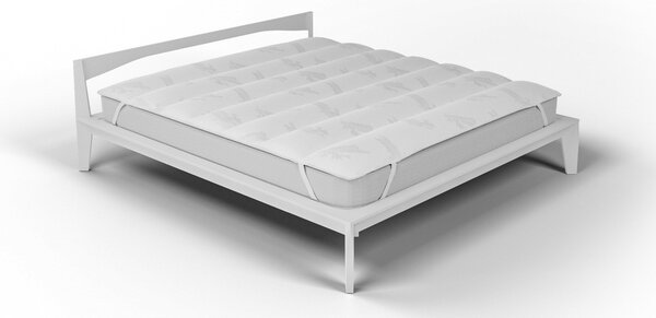 Topper Trapuntato Imbottito Matrimoniale con Elastici Bamboo Bianco