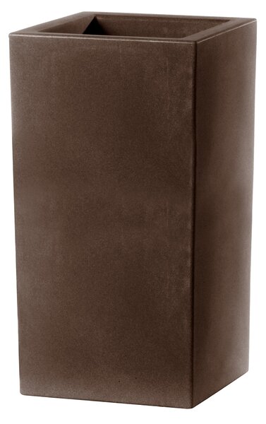 Vaso 40x40x80cm in Resina Tulli Schio Cubo Alto Essential 80 Bronzo