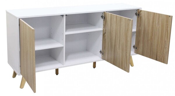 Mobile Elton 150x39,5x75 h cm in Truciolare bilaminato Bianco