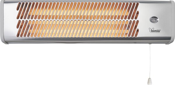 Bimar Stufa Infrarossi Halogen Heater Outdoor Silver e White 1500W - HR312