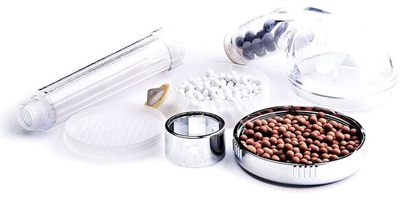 Miscelatore soffione doccia con pietre minerali purificanti universale