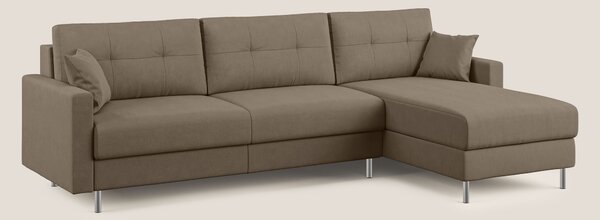 Megan divano letto angolare in microfibra smacchiabile T11 marrone