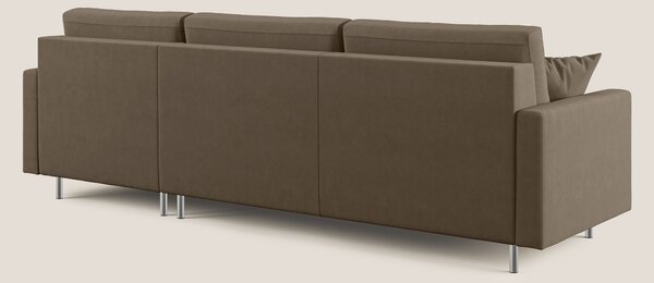 Megan divano letto angolare in microfibra smacchiabile T11 marrone