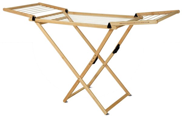 Stendibiancheria Pieghevole in Legno di Faggio 60x178x105 cm