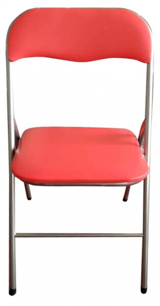 Sedia da Giardino Pieghevole Slim 44x45x79 h cm in Acciaio Rossa Opaca
