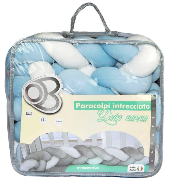 Paracolpi Treccia per Culla Riduttore 2m Dolce Nanna Azzurro