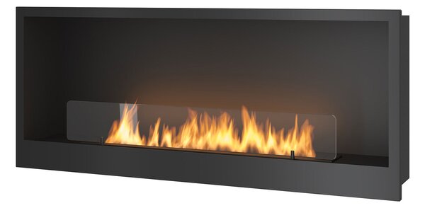 Camino a Bioetanolo da Incasso 120x50 cm Inside 1200 Nero con Vetro