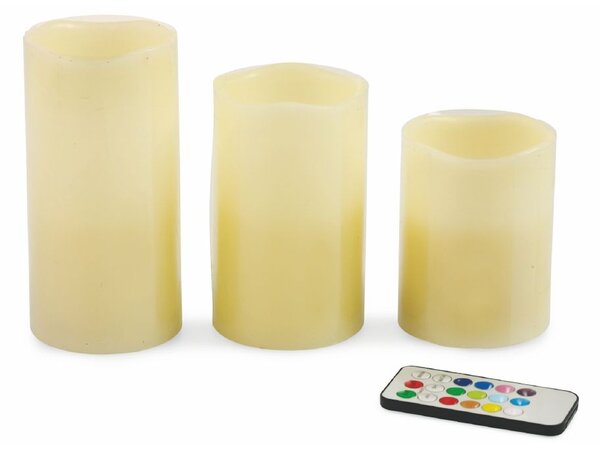 Set 3 Candele a LED con Telecomando Kooper Multicolor