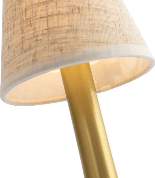 Set di 2 lampade da tavolo oro con beige RGBW ricaricabili - Elise