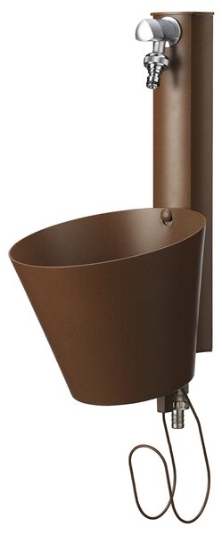 Fontana a Parete da Giardino con doppio Rubinetto Belfer 42/PRS Ruggine