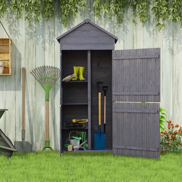 Casetta Box da Giardino 89x50x190 cm in Legno Grigio