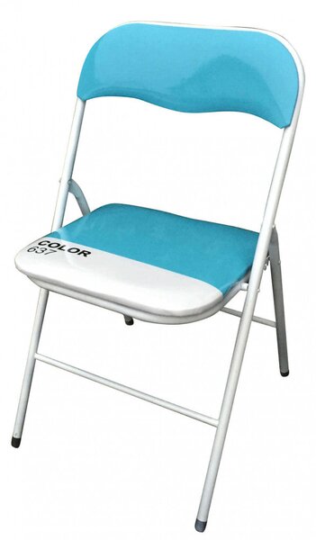 Sedia da Giardino Pieghevole Slim 44x45x79 h cm in Acciaio Blu Color