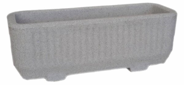 Fioriera Granito Doppia Parete in plastica colore grigio H 25 cm, L 68 x P 24 cm