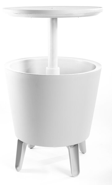 Tavolino Termico Piano Rialzabile Ø49,5 cm in Resina Keter Cool Bar Bianco