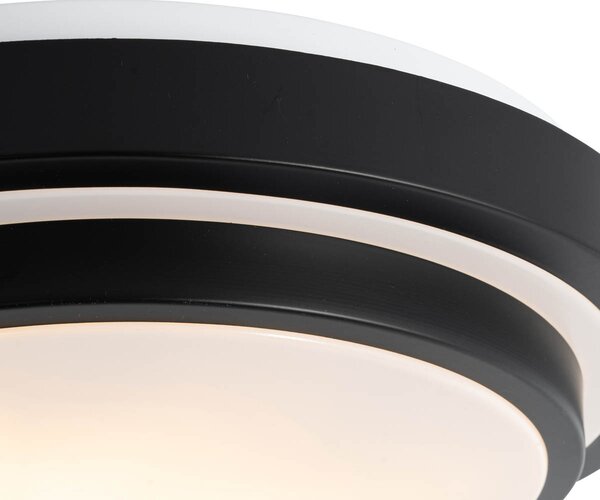 Plafoniera moderna nera e bianca 35 cm 2 luci IP44 - Walden