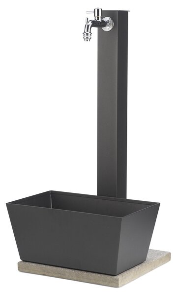 Fontana da Giardino con Rubinetto Vaschetta e Base Belfer 42/QVR Antracite