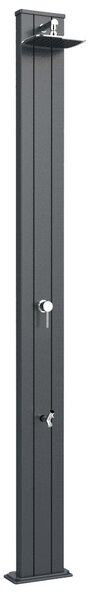Doccia Solare da Esterno Giardino 30L Miscelatore e Lavapiedi Arkema Spring S Grigio Antracite