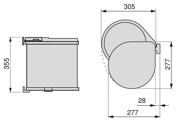 Pattumiera Differenziata per Anta 13 Litri in Plastica Emuca Acciaio Inox
