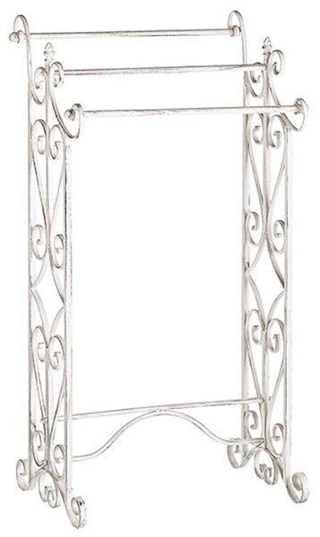 Portasciugamani Cècile 44x34x90 h cm in Acciaio Bianco