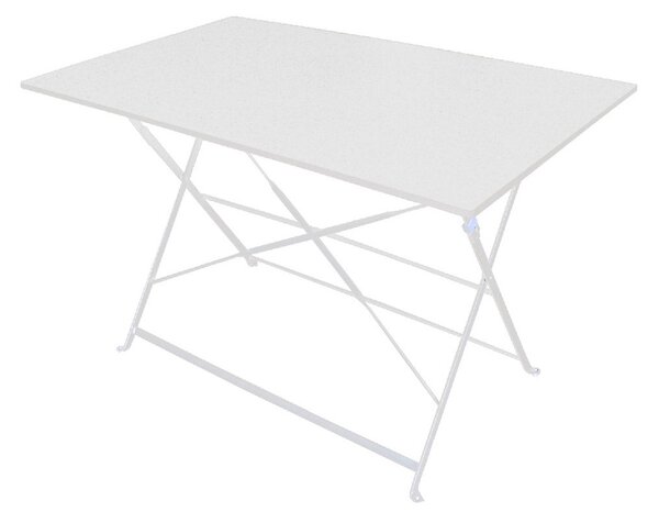 Tavolo Rettangolare da Giardino 110x70 cm in Ferro Vorghini Bistrò Avorio