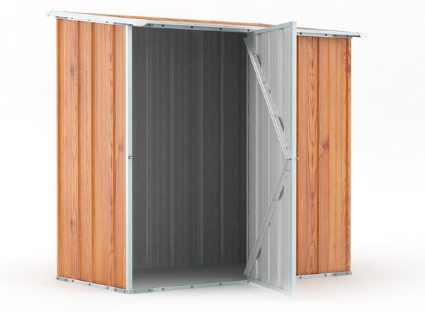 Casetta Box da Giardino in Lamiera di Acciaio Porta Utensili 174x100x174 cm Enaudi Legno