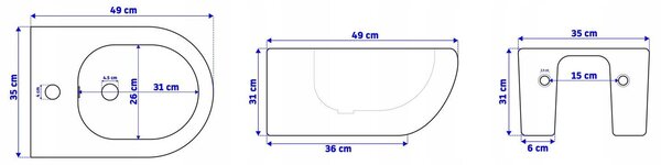 Set WC vaso + BIDET CARTER BIANCO SOSPESO