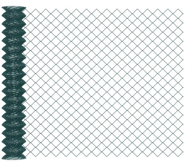 Rete di Recinzione 25m H1,7m in Acciaio e PVC Verde