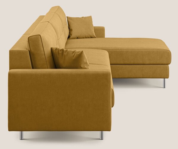 Megan divano letto angolare in microfibra smacchiabile T11 giallo