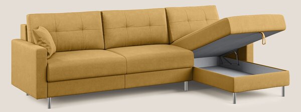 Megan divano letto angolare in microfibra smacchiabile T11 giallo